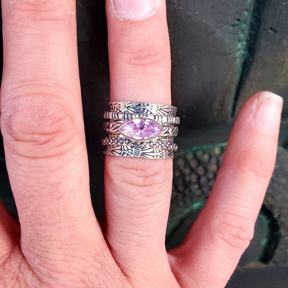 New Pink Topaz 925 Silver Spinner Meditation Ring. - Picture 10 of 10
